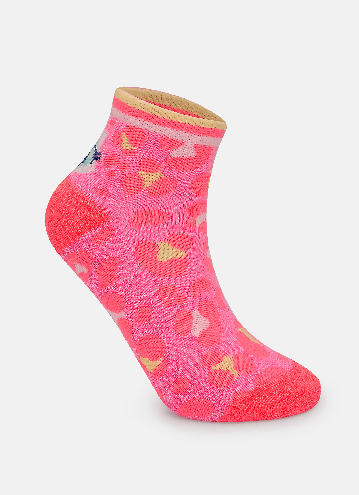 Meia-Cano-Curto-Antiderrapante-Feminina-Gata-Cereja