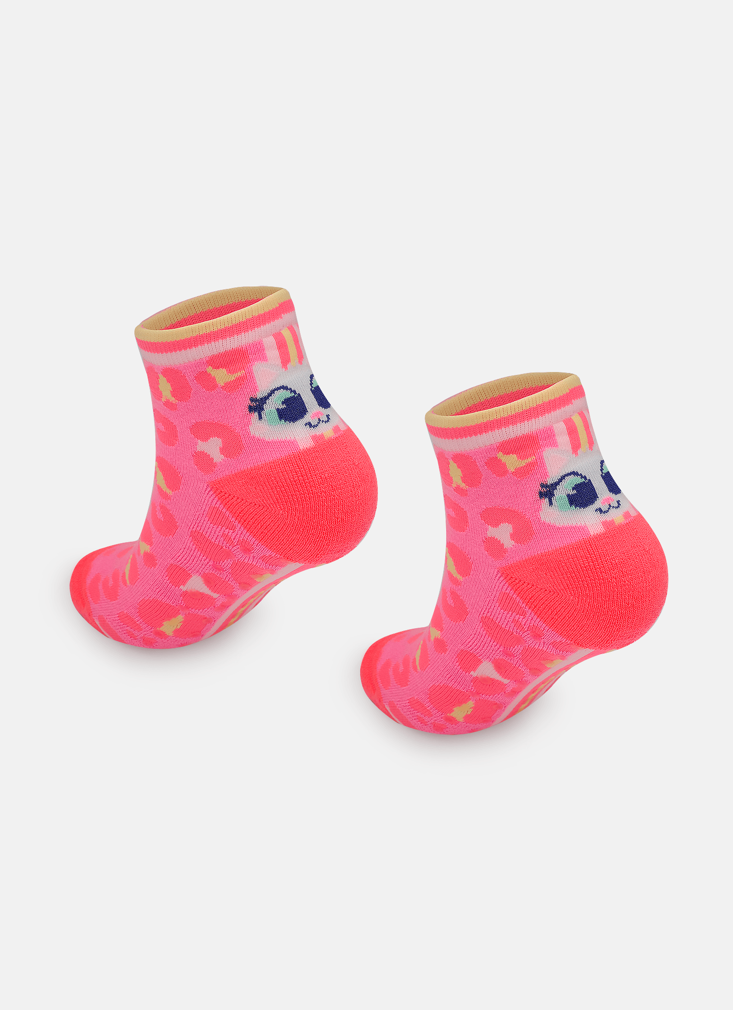 Meia-Cano-Curto-Antiderrapante-Feminina-Gata-Cereja