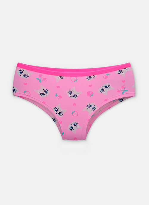 Calcinha Caleçon Microfibra Menina Teen Gata Cereja