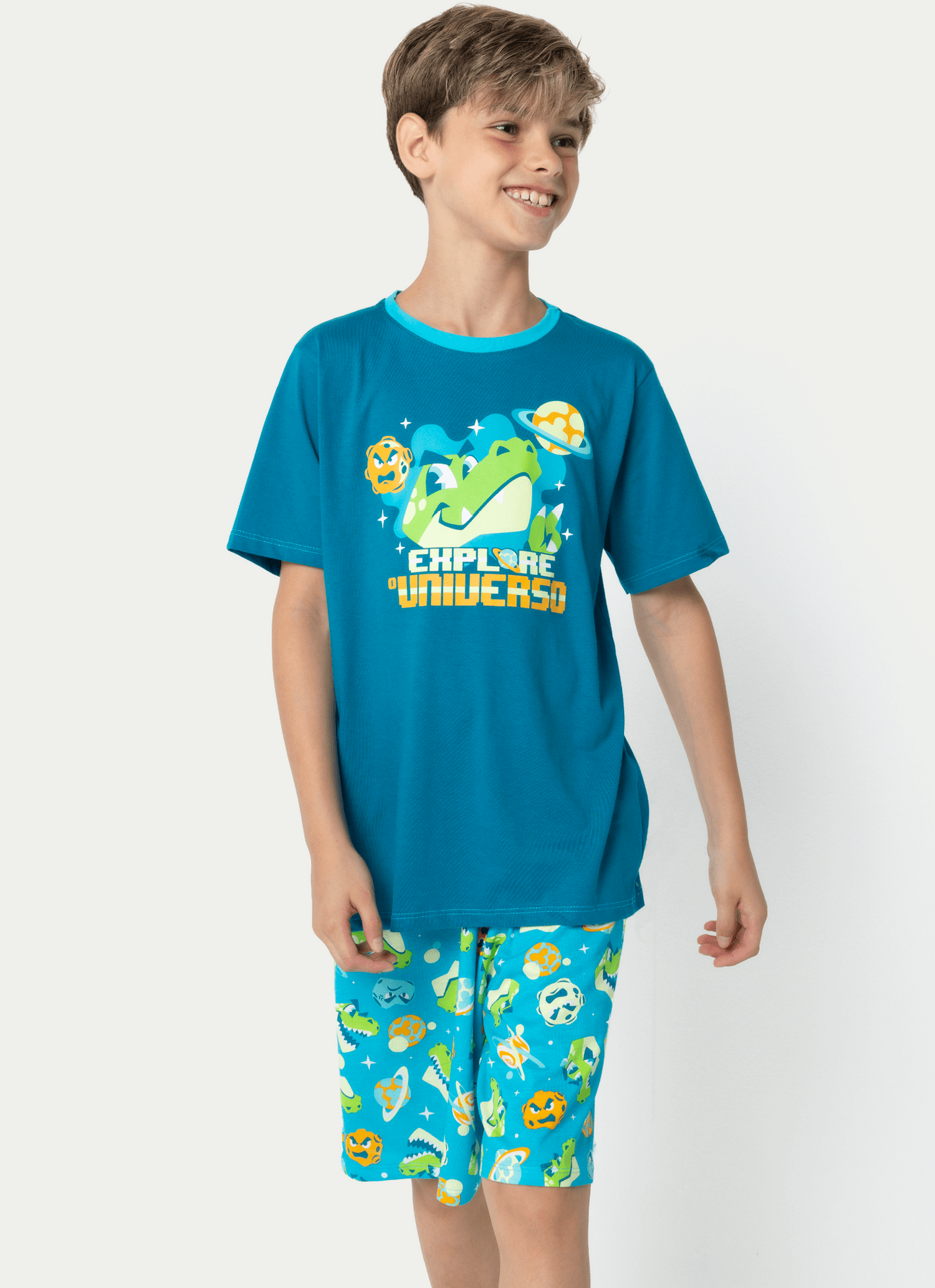 Pijama-Manga-Curta-Algodao-Menino-Teen-Dino-Astronauta