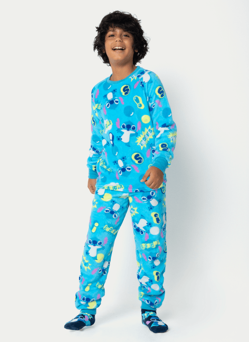 Pijama Manga Longa Soft Menino Teen Stitch