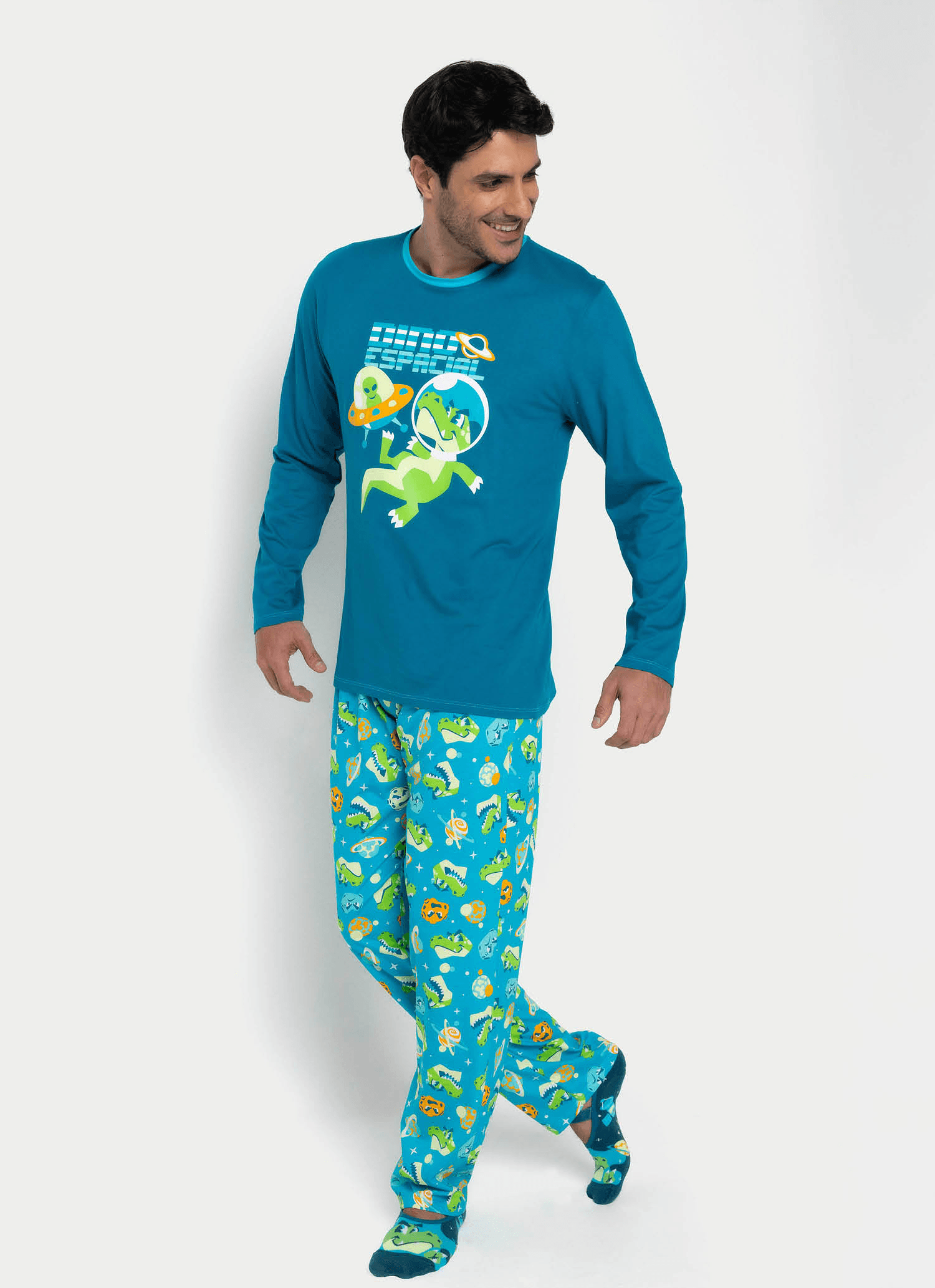Pijama-Manga-Longa-Algodao-Masculino-Dino-Astronauta