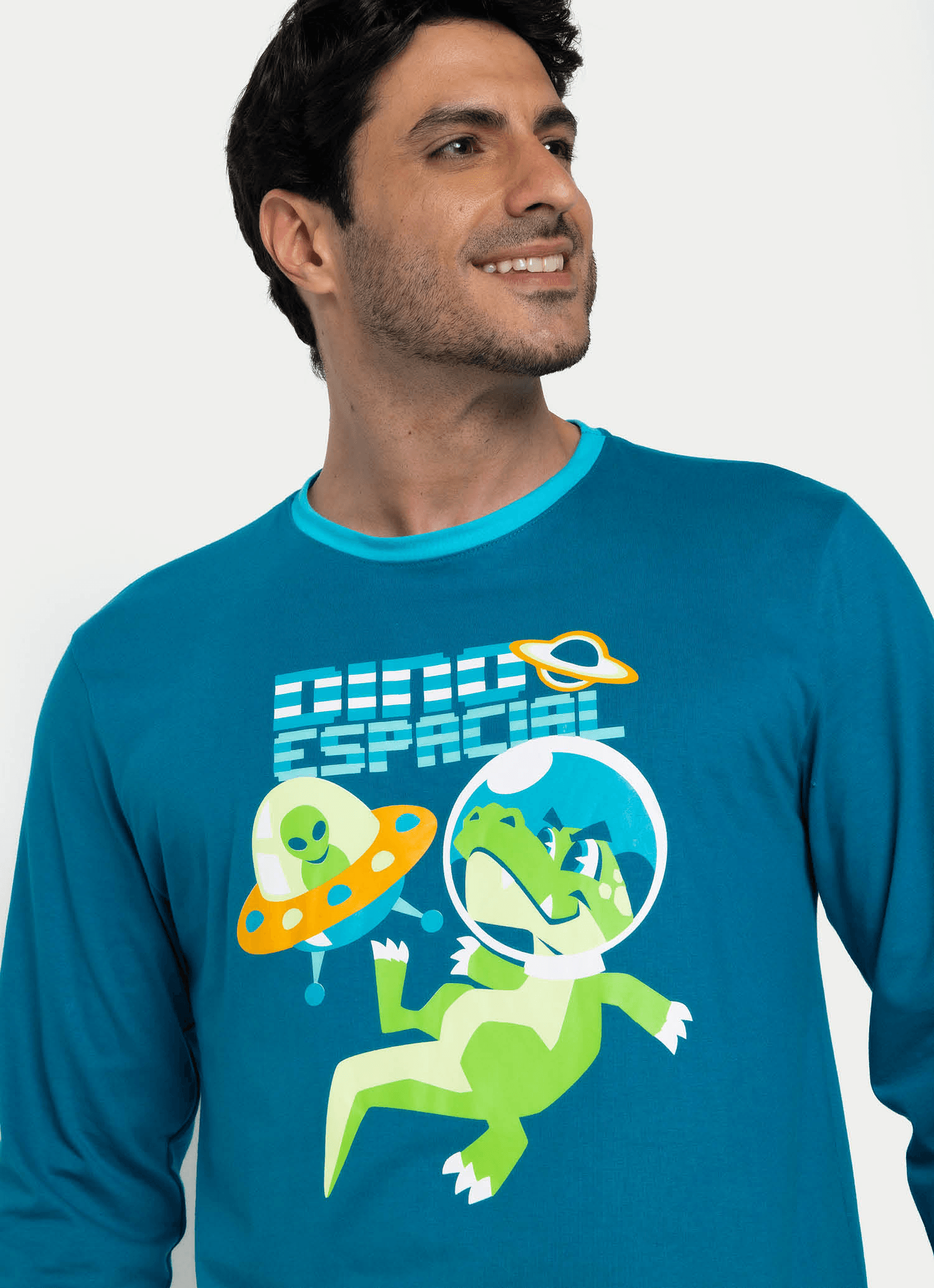 Pijama-Manga-Longa-Algodao-Masculino-Dino-Astronauta