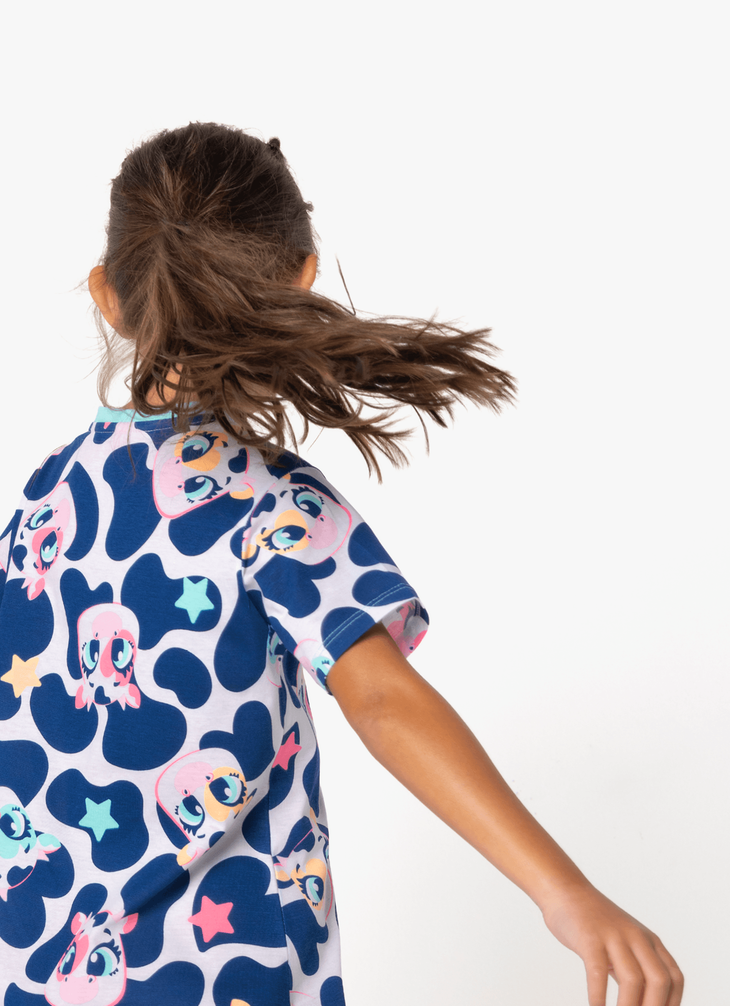 Camisola-Manga-Curta-Algodao-Menina-Vaca-Moosic