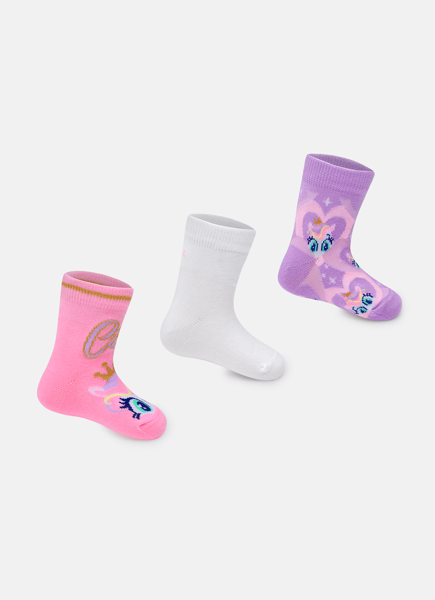 Kit-Com-3-Meias-Soquete-Menina-Unicornio-Diamante