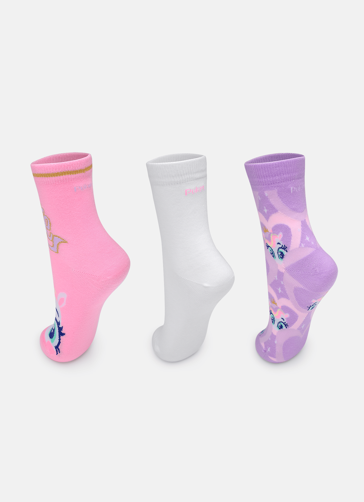 Kit-Com-3-Meias-Soquete-Feminino-Unicornio-Diamante