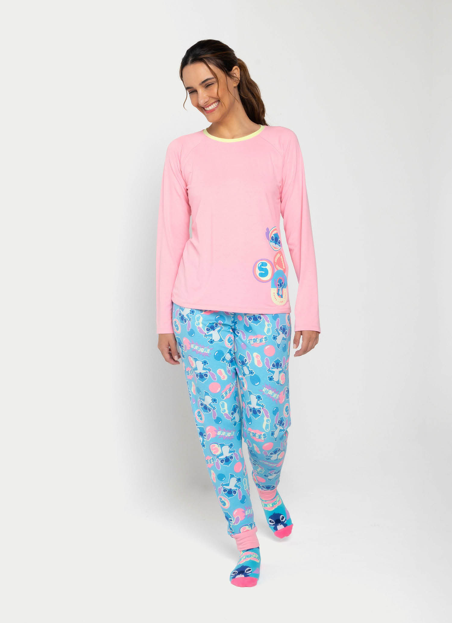 Pijama-Manga-Longa-Viscolycra-Feminino-Stitch
