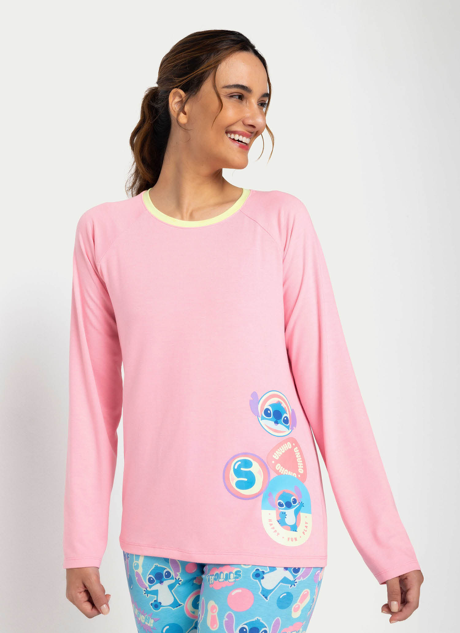 Pijama-Manga-Longa-Viscolycra-Feminino-Stitch