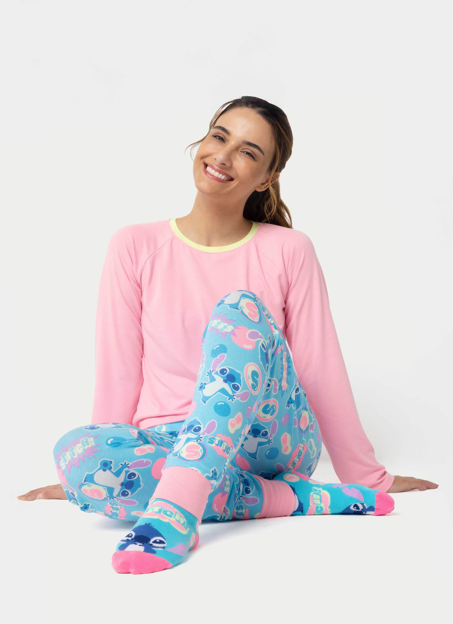 Pijama-Manga-Longa-Viscolycra-Feminino-Stitch
