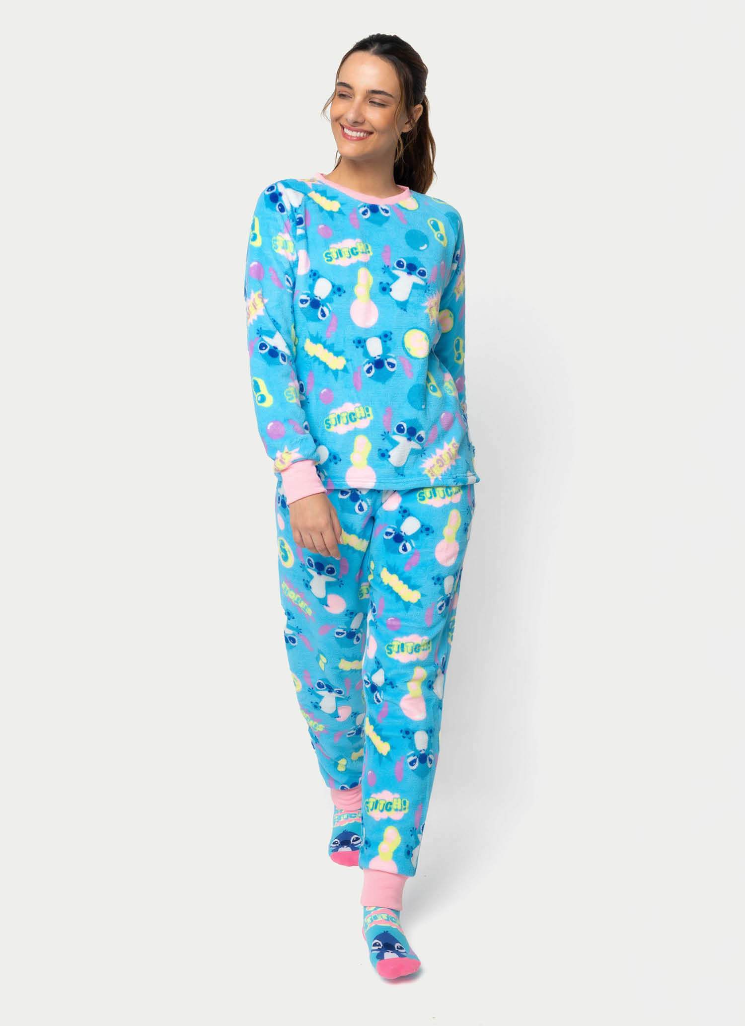Pijama-Manga-Longa-Soft-Feminino-Stitch