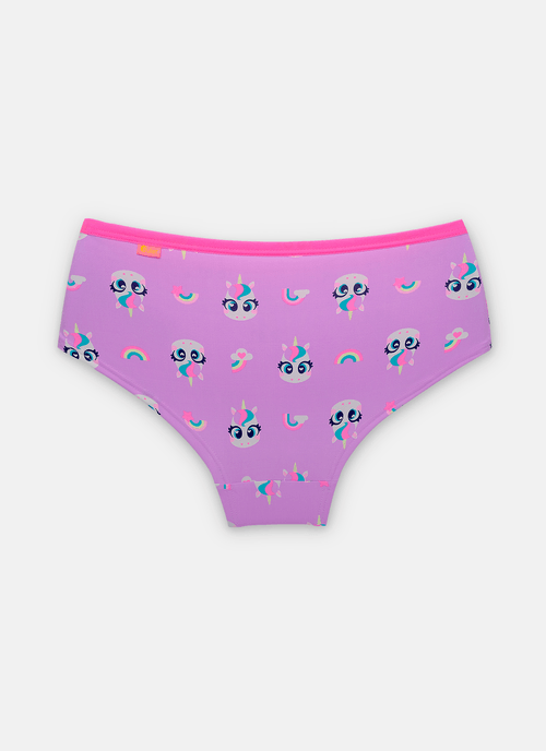 Calcinha Caleçon Microfibra Menina Teen Unicórnio