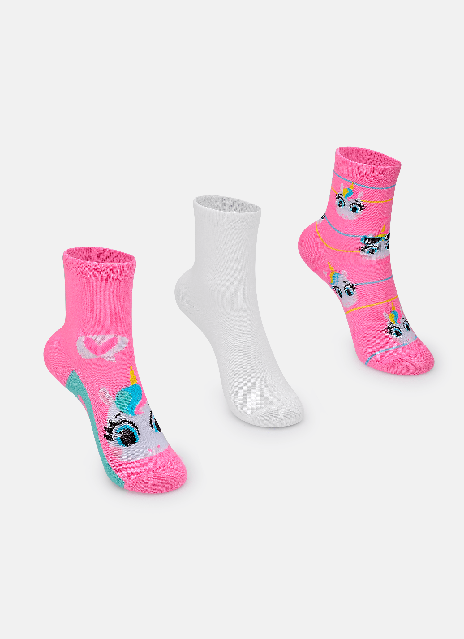 Kit-Com-3-Meias-Soquete-Menina-Unicornio