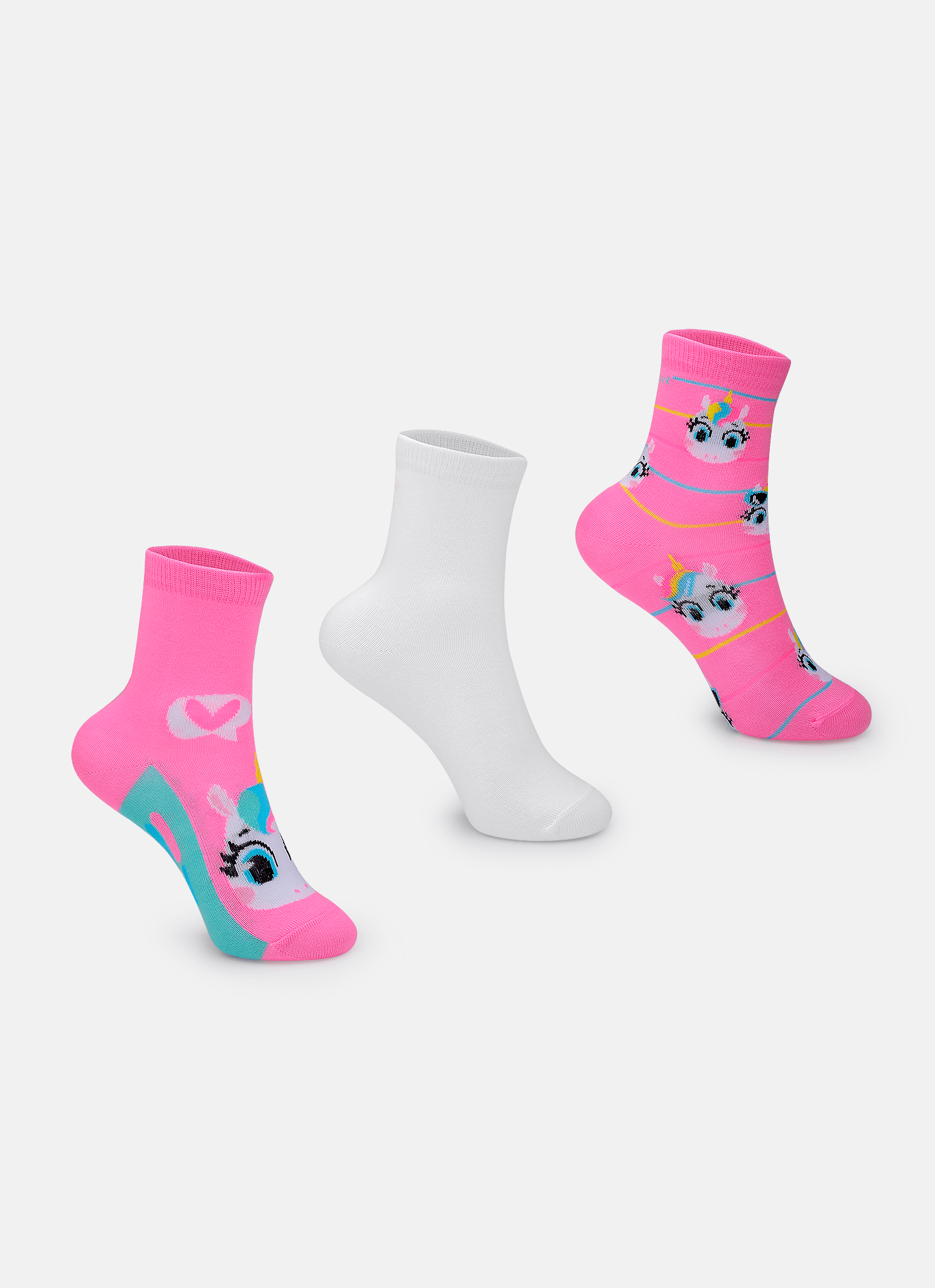 Kit-Com-3-Meias-Soquete-Menina-Unicornio