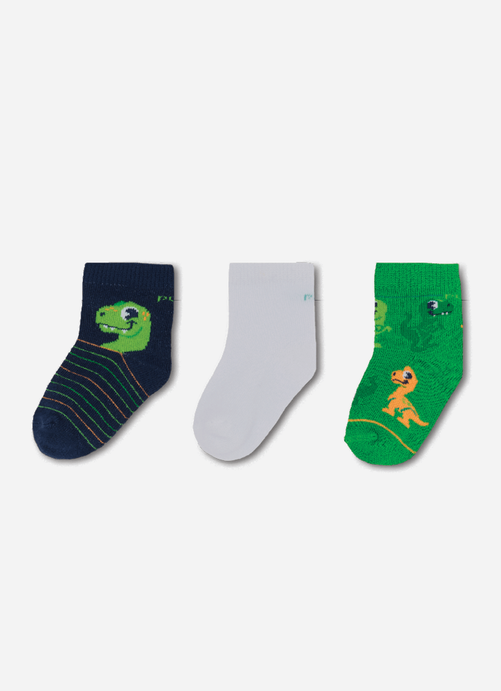 Kit-Com-3-Meias-Soquetes-Bebe-Rn-Menino-Dinossauro