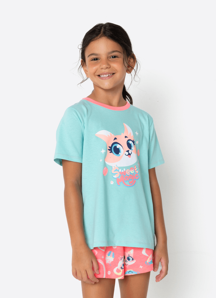 Pijama-Manga-Curta-Algodao-Menina-Raposa-Confeiteira