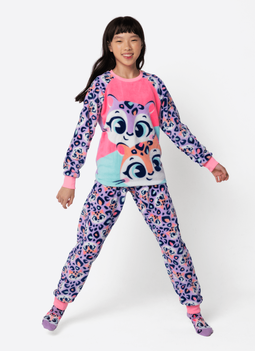 Pijama-Manga-Longa-Soft-Menina-Teen-Onca