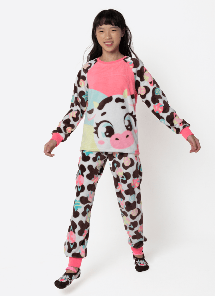 Pijama-Manga-Longa-Soft-Menina-Teen-Vaca-Chocolate