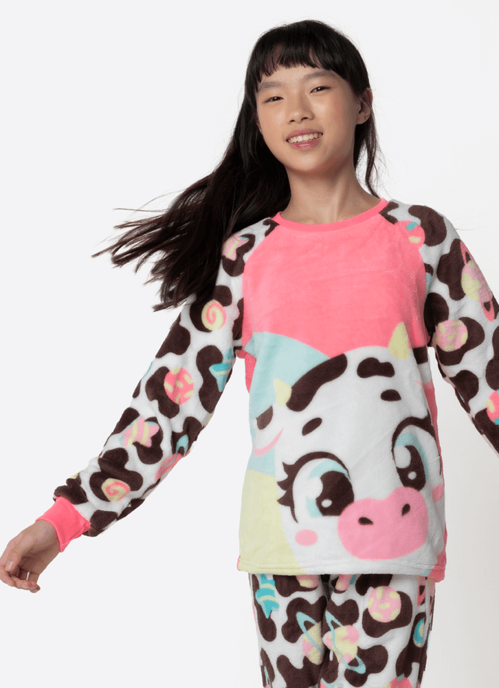 Pijama-Manga-Longa-Soft-Menina-Teen-Vaca-Chocolate