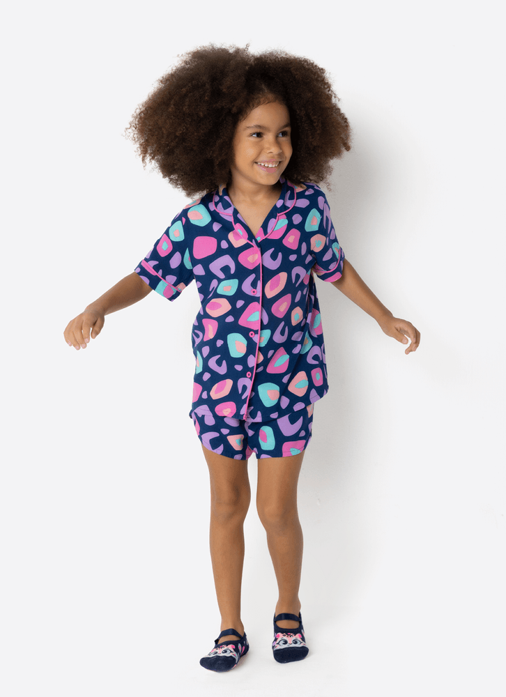 Pijama-Manga-Curta-Viscose-Menina-Onca