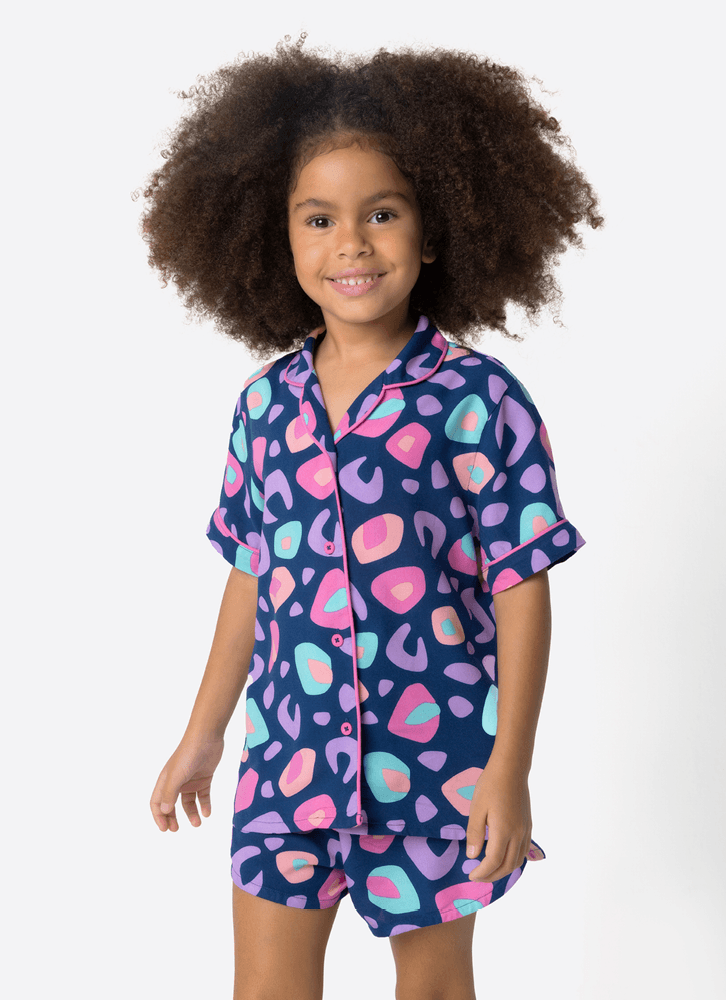 Pijama-Manga-Curta-Viscose-Menina-Onca