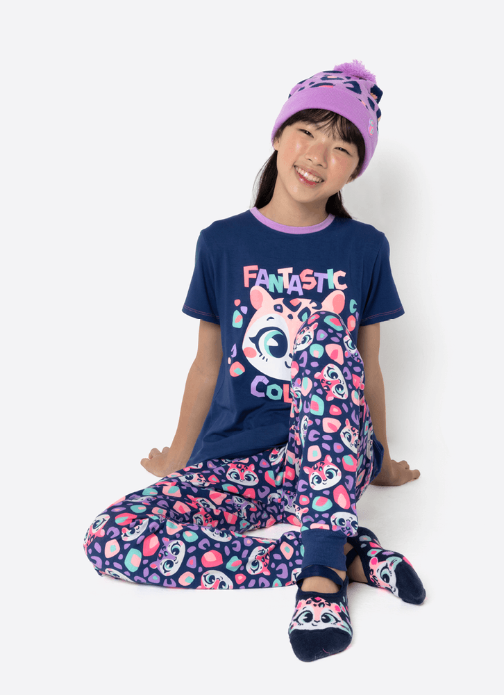 Pijama-Manga-Curta-Viscolycra-Menina-Teen-Onca