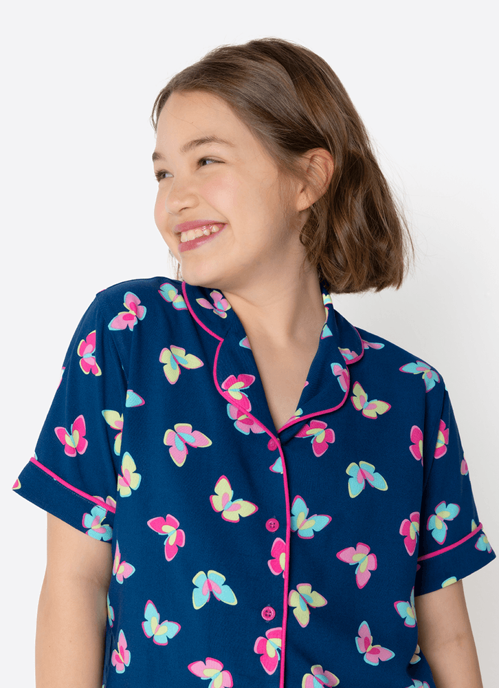 Pijama-Manga-Curta-Viscose-Menina-Teen-Borboletas
