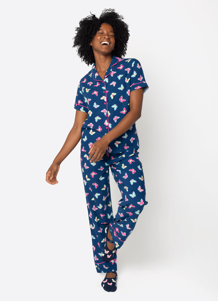 Pijama-Manga-Curta-Viscose-Feminino-Borboletas