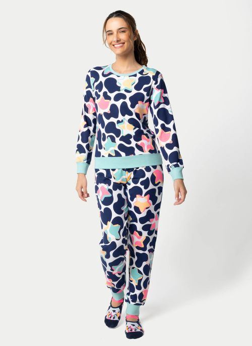 Pijama Manga Longa Ultra Visco Feminino Vaca Moosic
