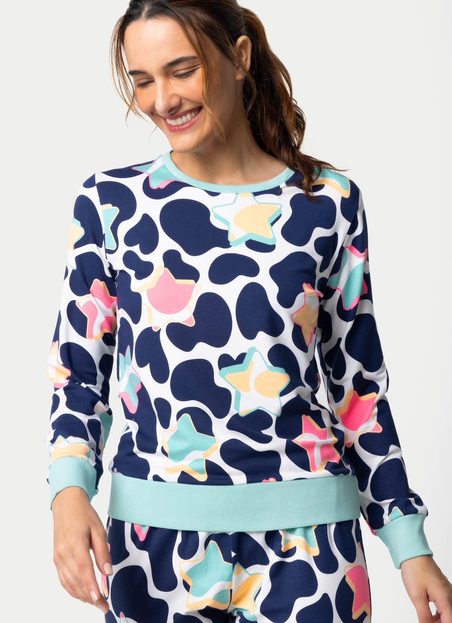 Pijama-Manga-Longa-Ultra-Visco-Feminino-Vaca-Moosic