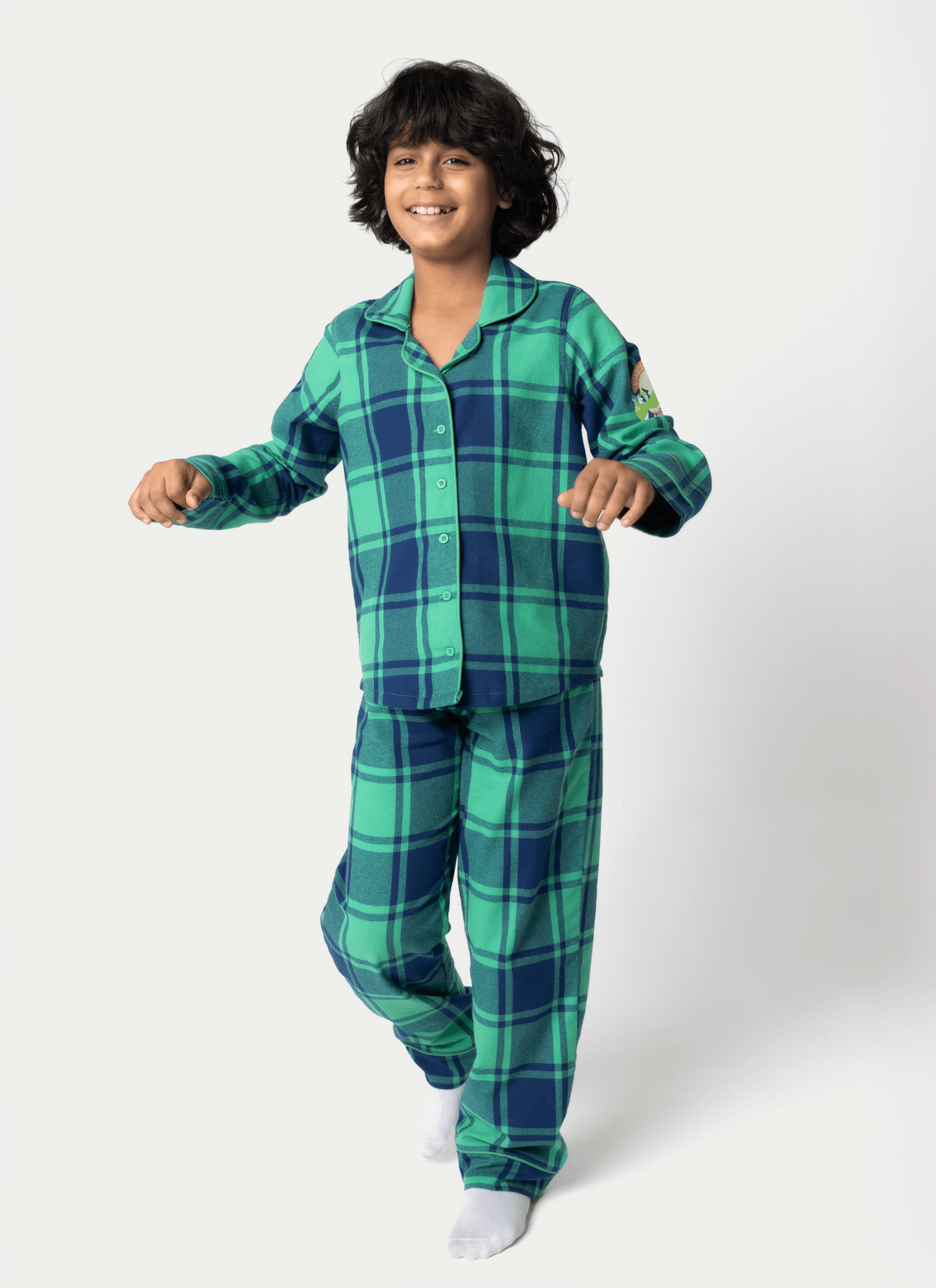 Pijama-Manga-Longa-Flanela-Unissex-Teen-Dino-Astronauta