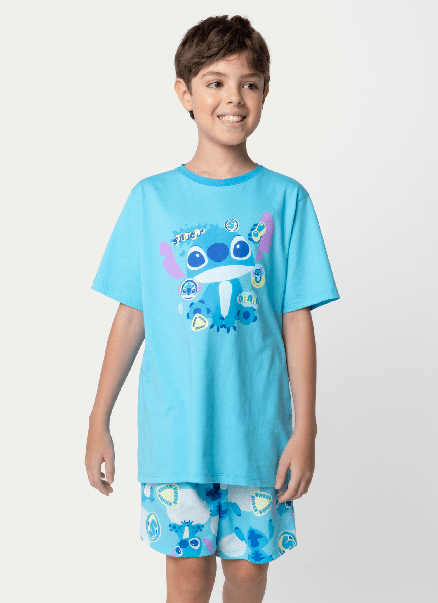 Pijama-Manga-Curta-Algodao-Menino-Teen-Stitch