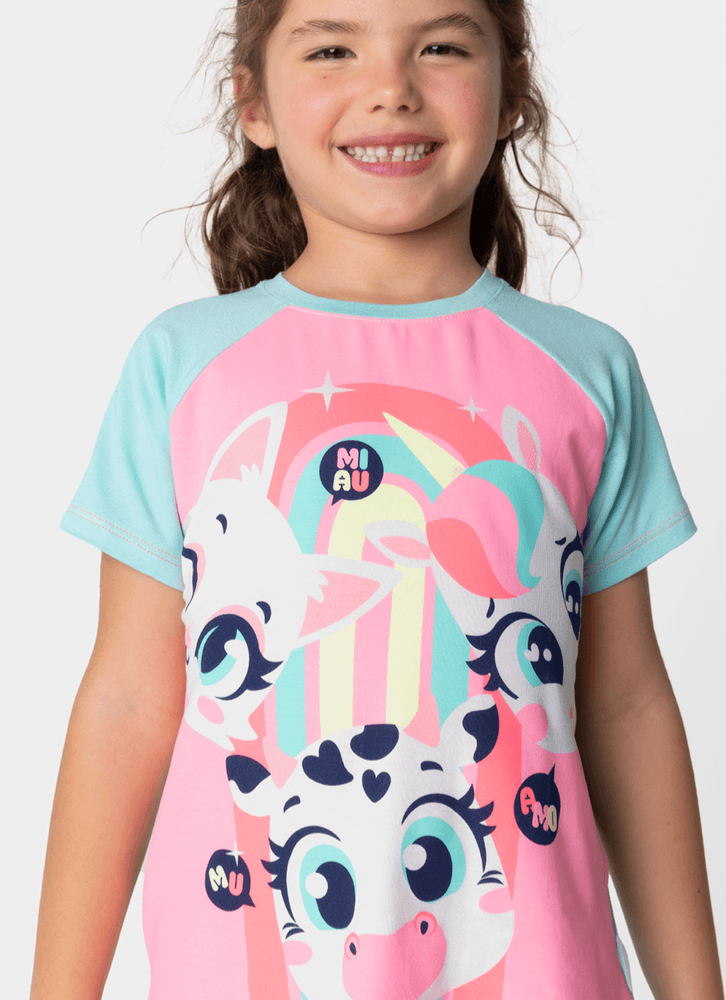 Pijama-Manga-Curta-Viscolycra-Menina-Multibichos-Bff