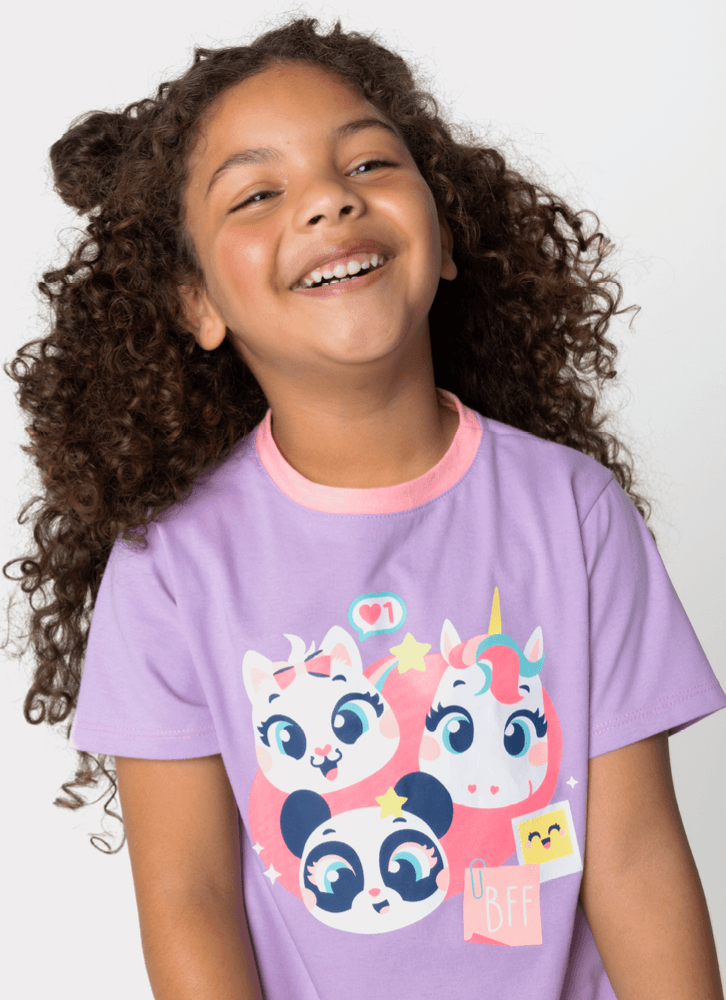 Pijama-Manga-Curta-Algodao-Menina-Multibichos-Best-Friend