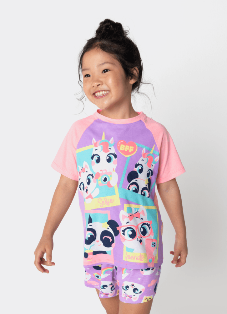 Pijama-Manga-Curta-Viscolycra-Menina-Multibichos-Best-Friend
