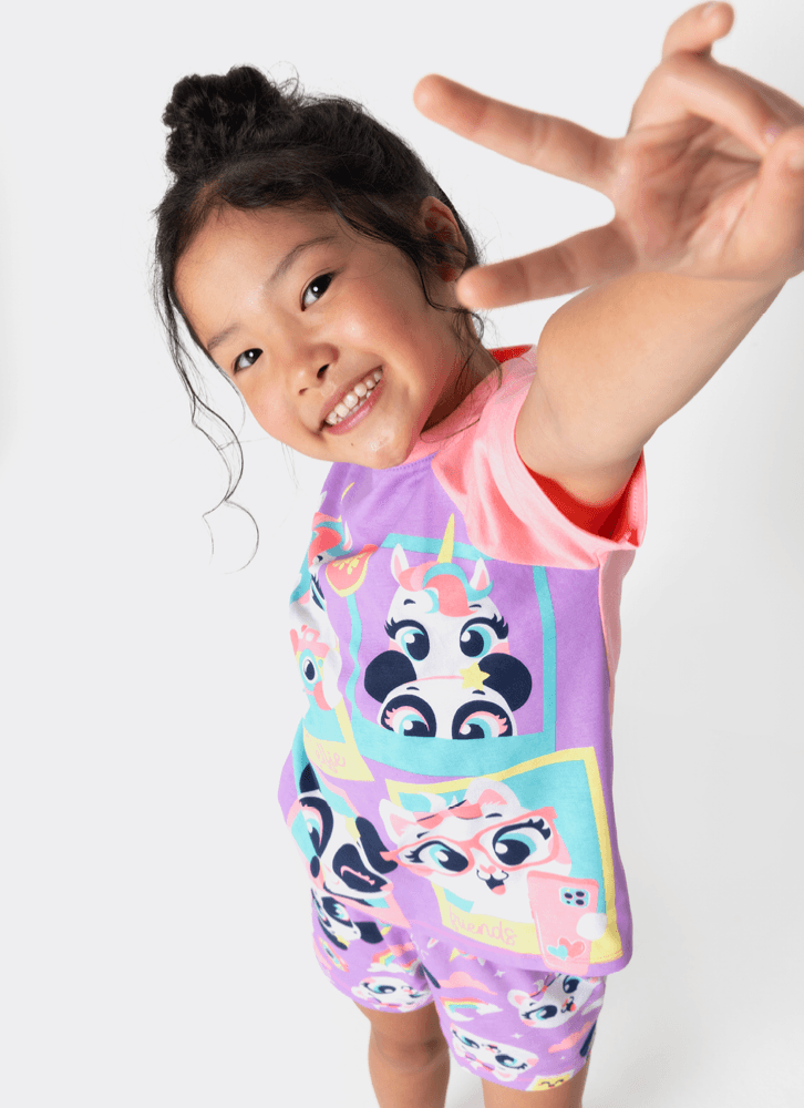 Pijama-Manga-Curta-Viscolycra-Menina-Multibichos-Best-Friend