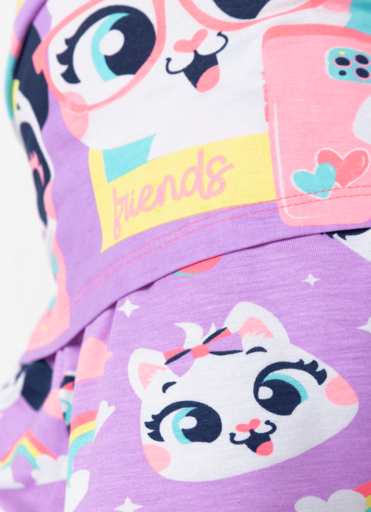 Pijama-Manga-Curta-Viscolycra-Menina-Multibichos-Best-Friend