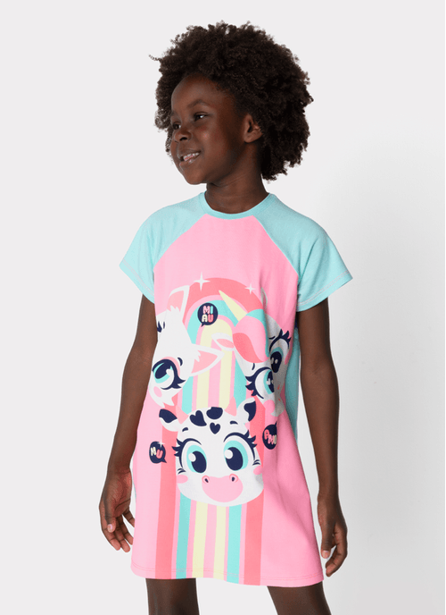 Camisola Manga Curta Viscolycra Menina Multibichos BFF