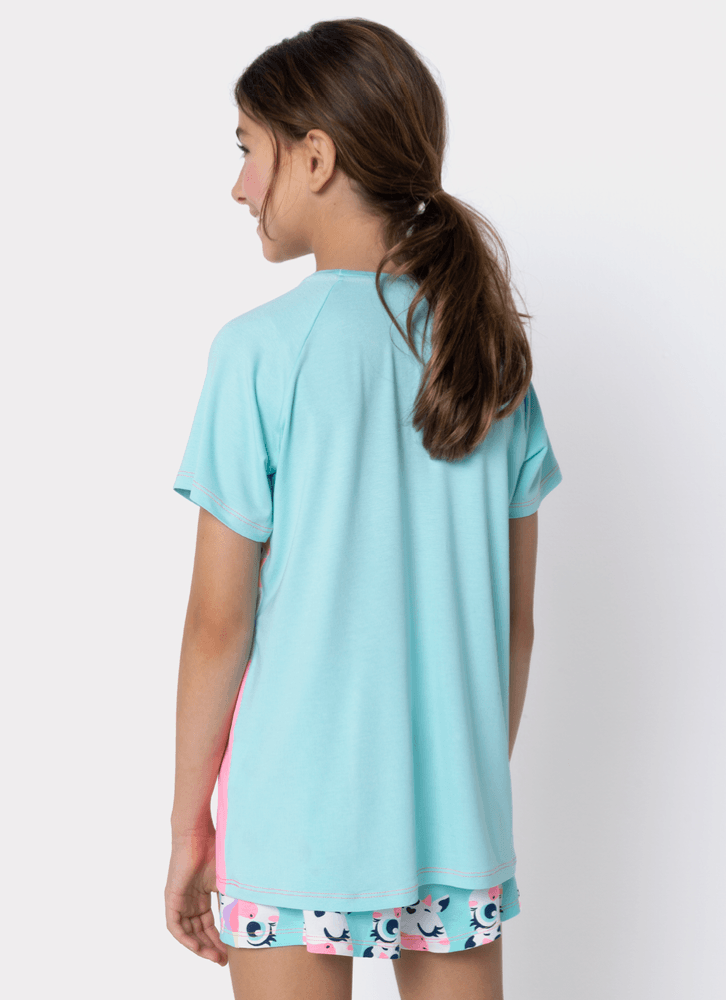 Pijama-Manga-Curta-Viscolycra-Menina-Teen-Multibichos-Bff