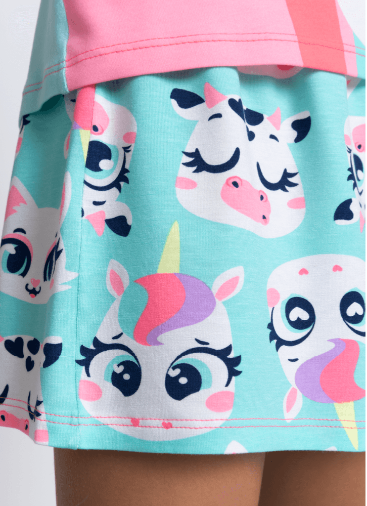 Pijama-Manga-Curta-Viscolycra-Menina-Teen-Multibichos-Bff