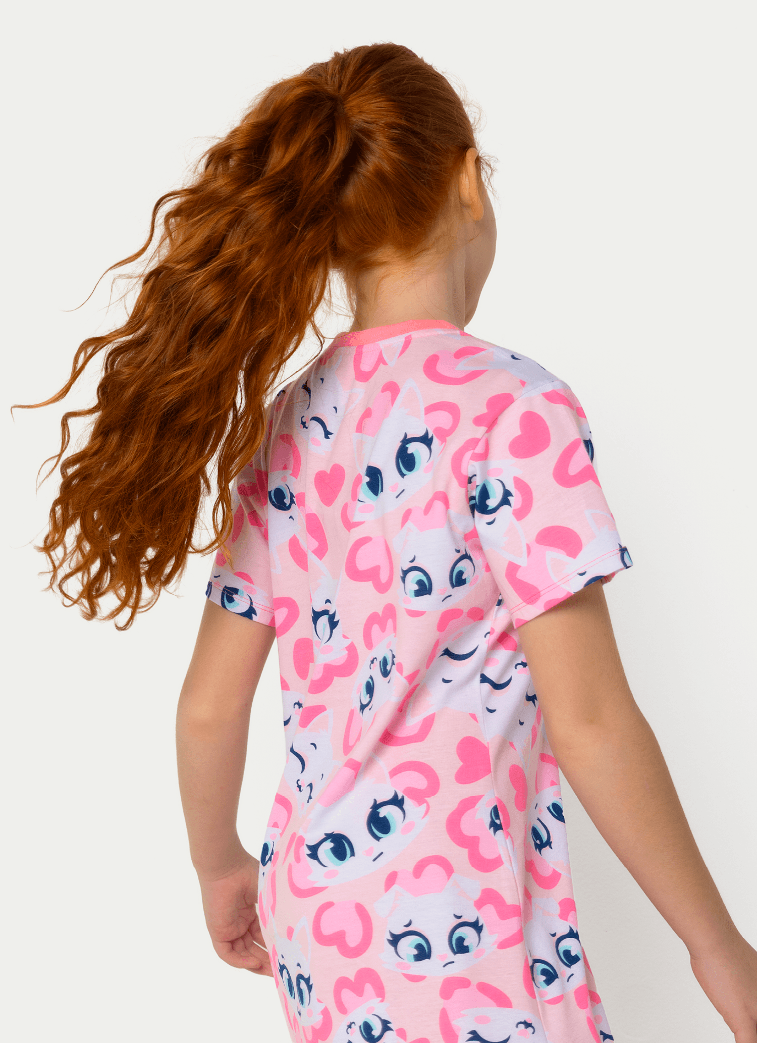Camisola-Manga-Curta-Algodao-Menina-Teen-Gata-Romantica