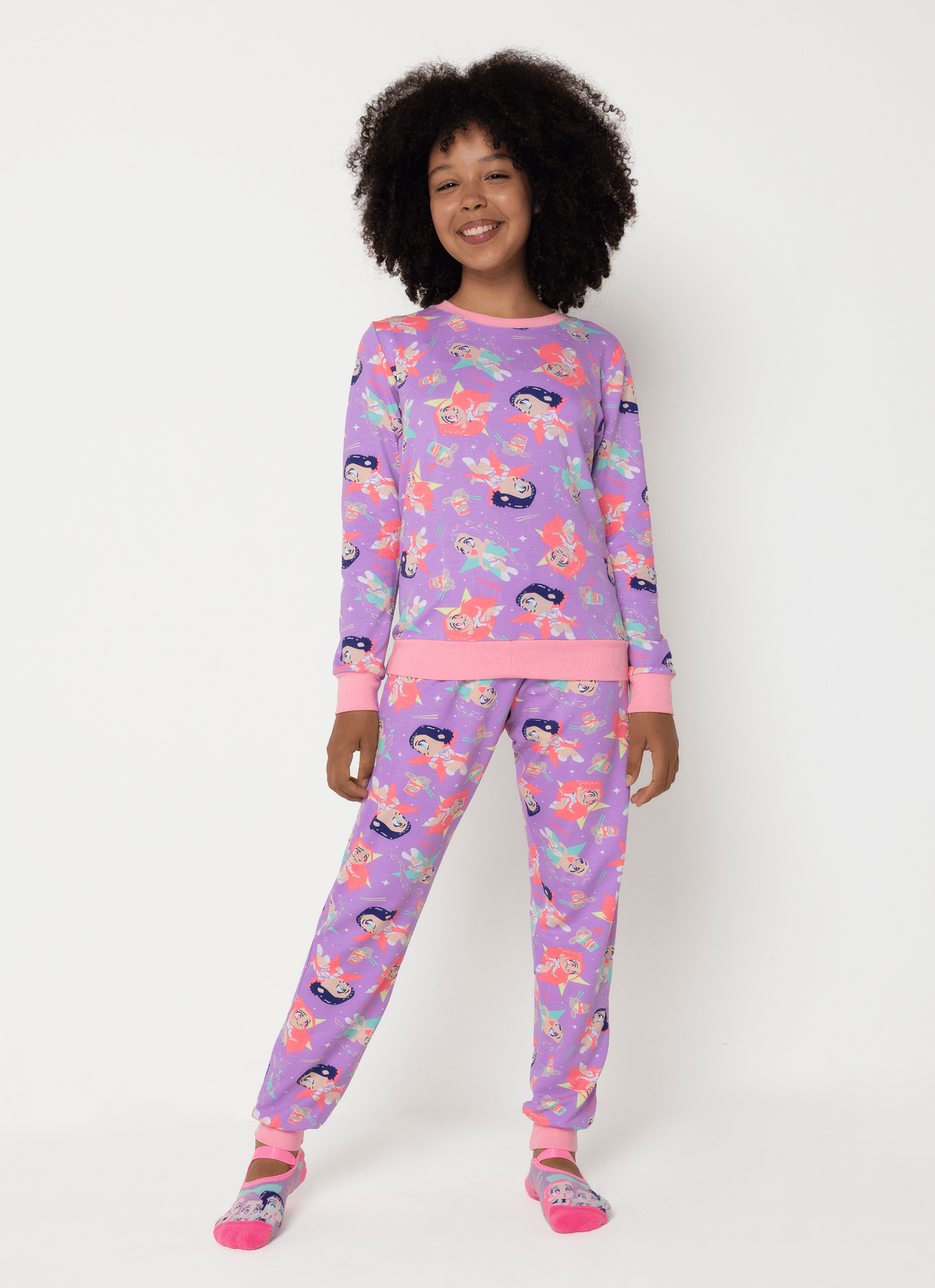 Pijama-Manga-Longa-Ultra-Visco-Menina-Teen-Guerreiras-Do-K-pop