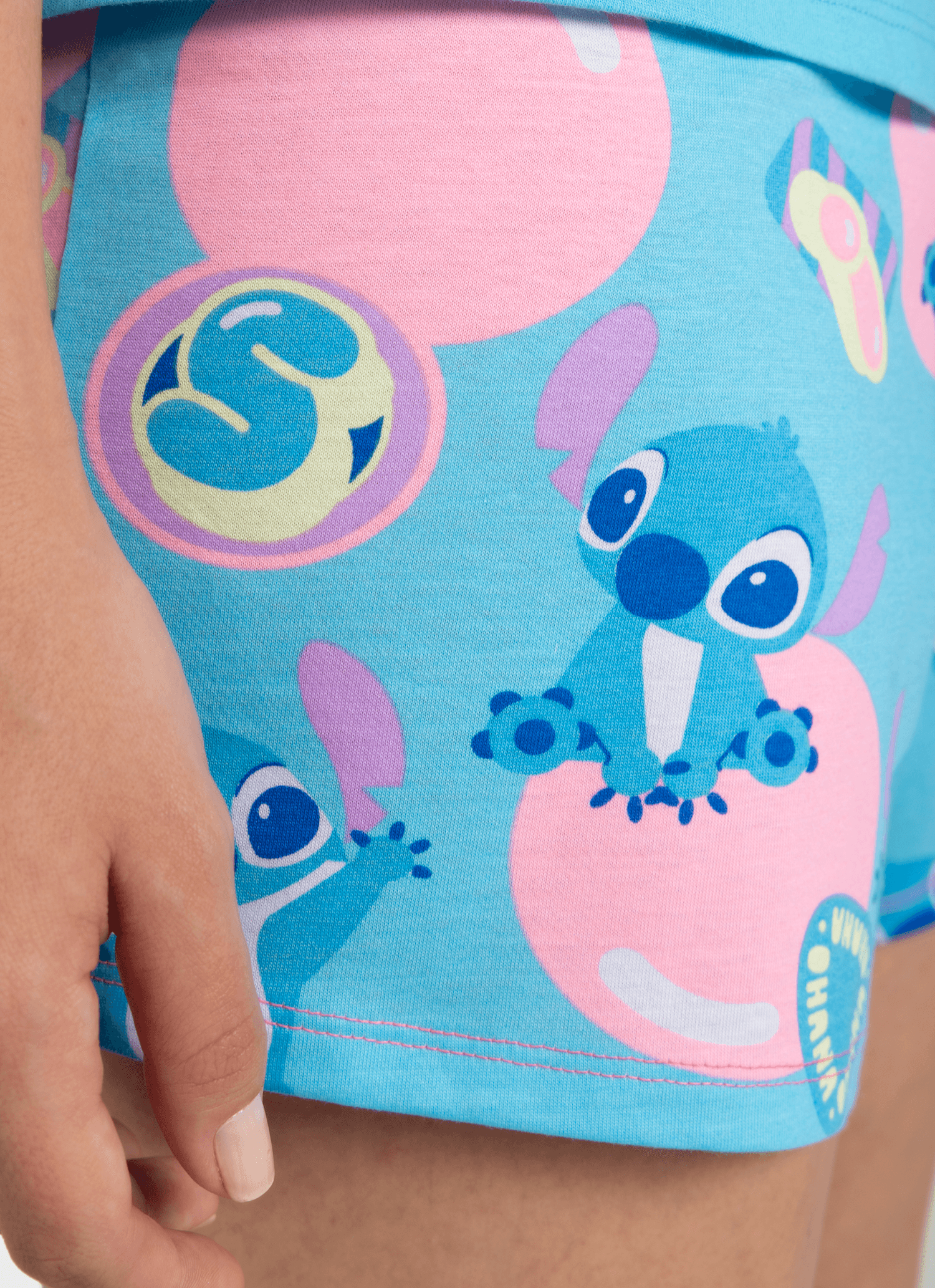 Pijama-Manga-Curta-Algodao-Feminino-Stitch