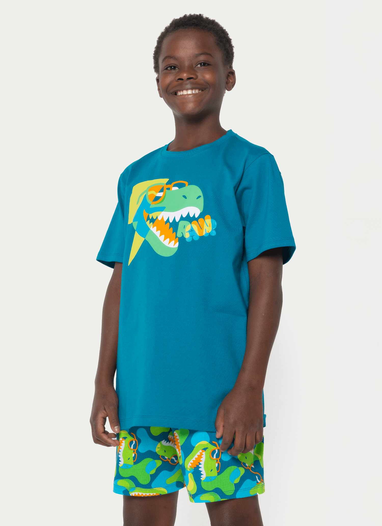 Pijama-Manga-Curta-Algodao-Menino-Teen-Dino