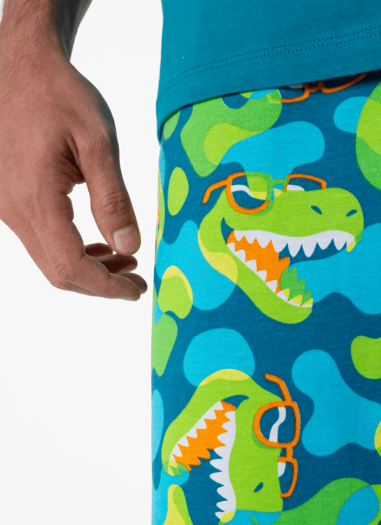 Pijama-Manga-Curta-Algodao-Masculino-Dino