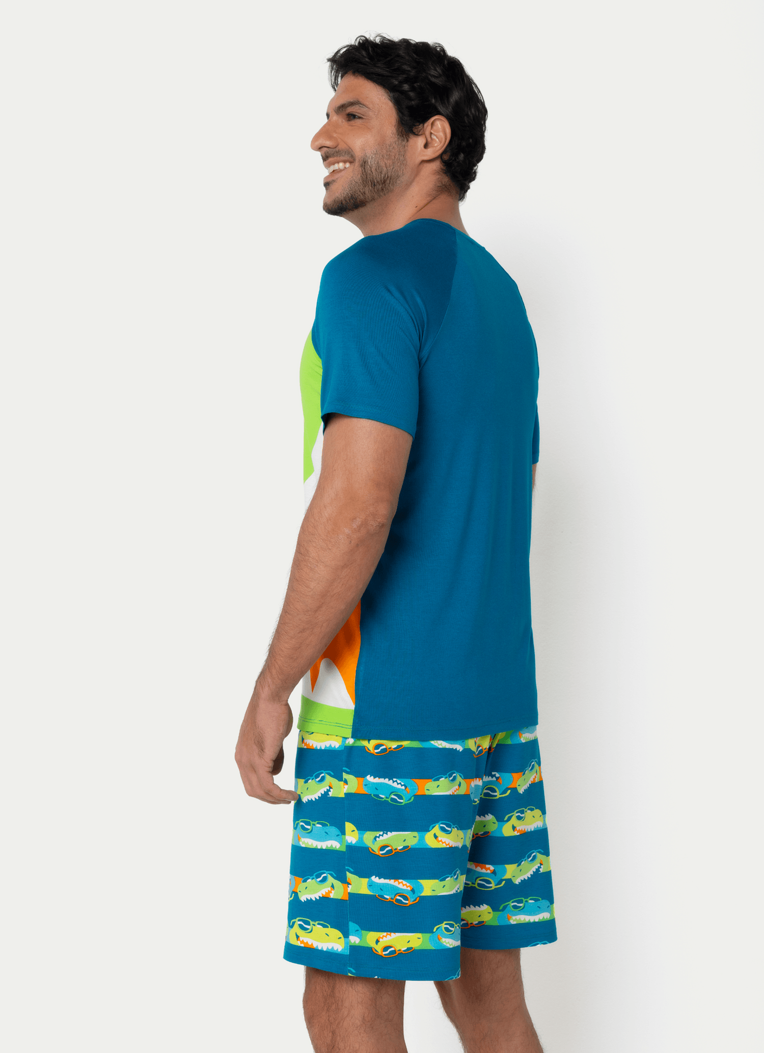 Pijama-Manga-Curta-Viscolycra-Masculino-Dino