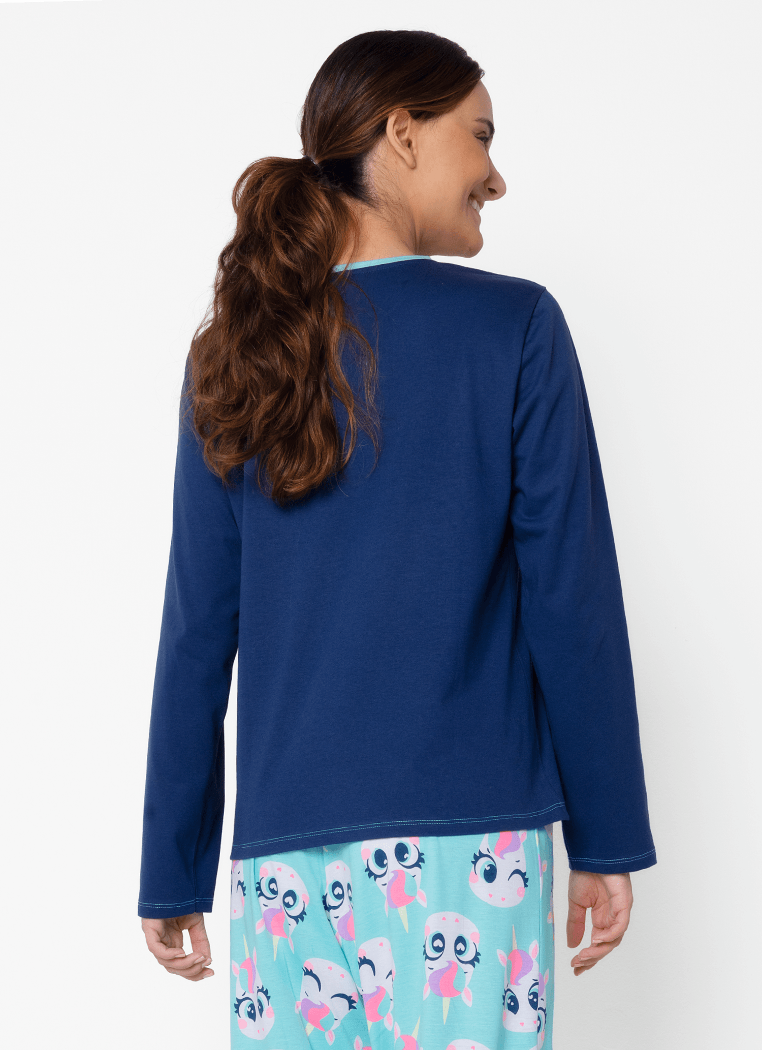 Pijama-Manga-Longa-Algodao-Feminino-Unicornio