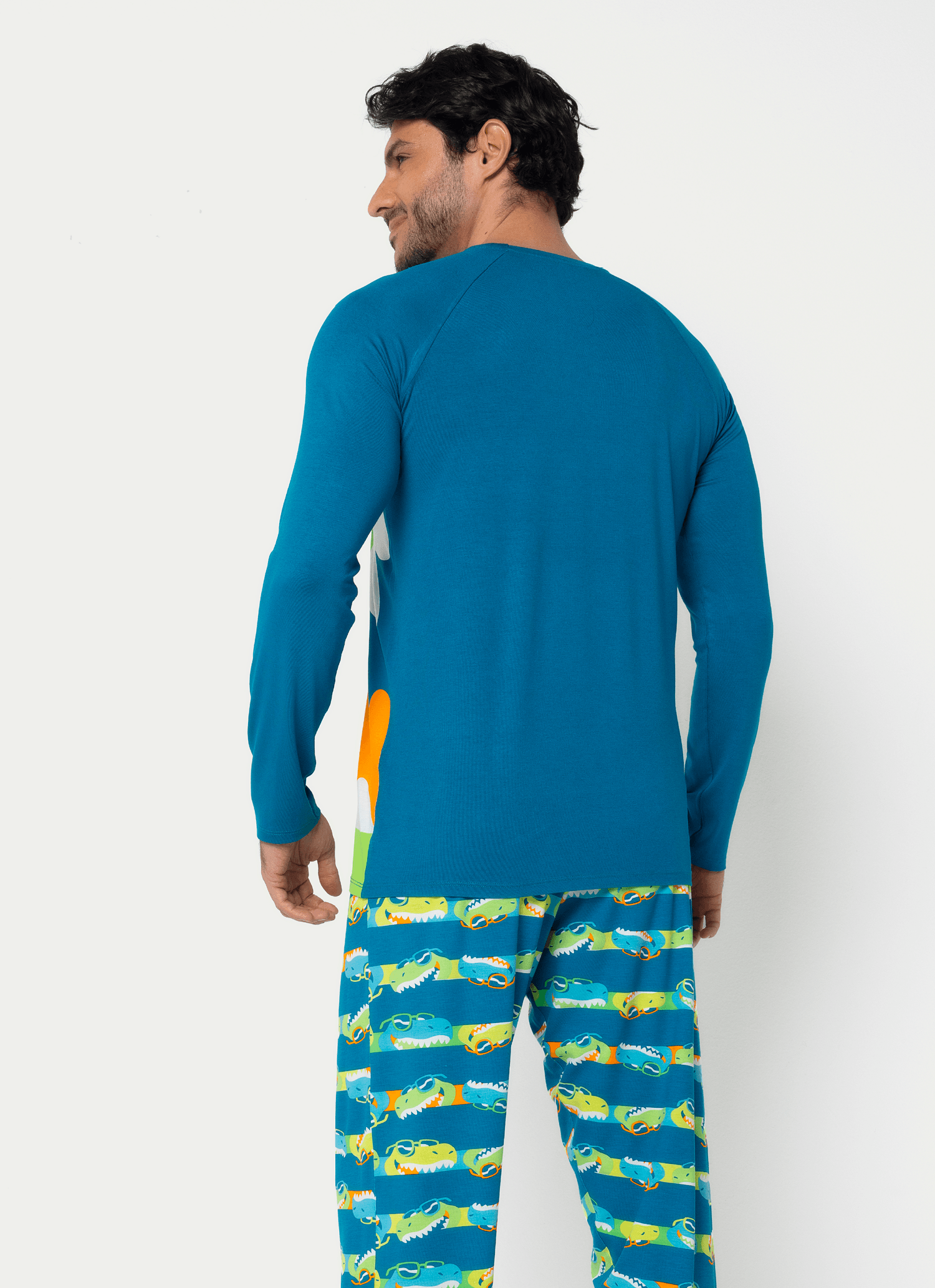 Pijama-Manga-Longa-Viscolycra-Masculino-Dino