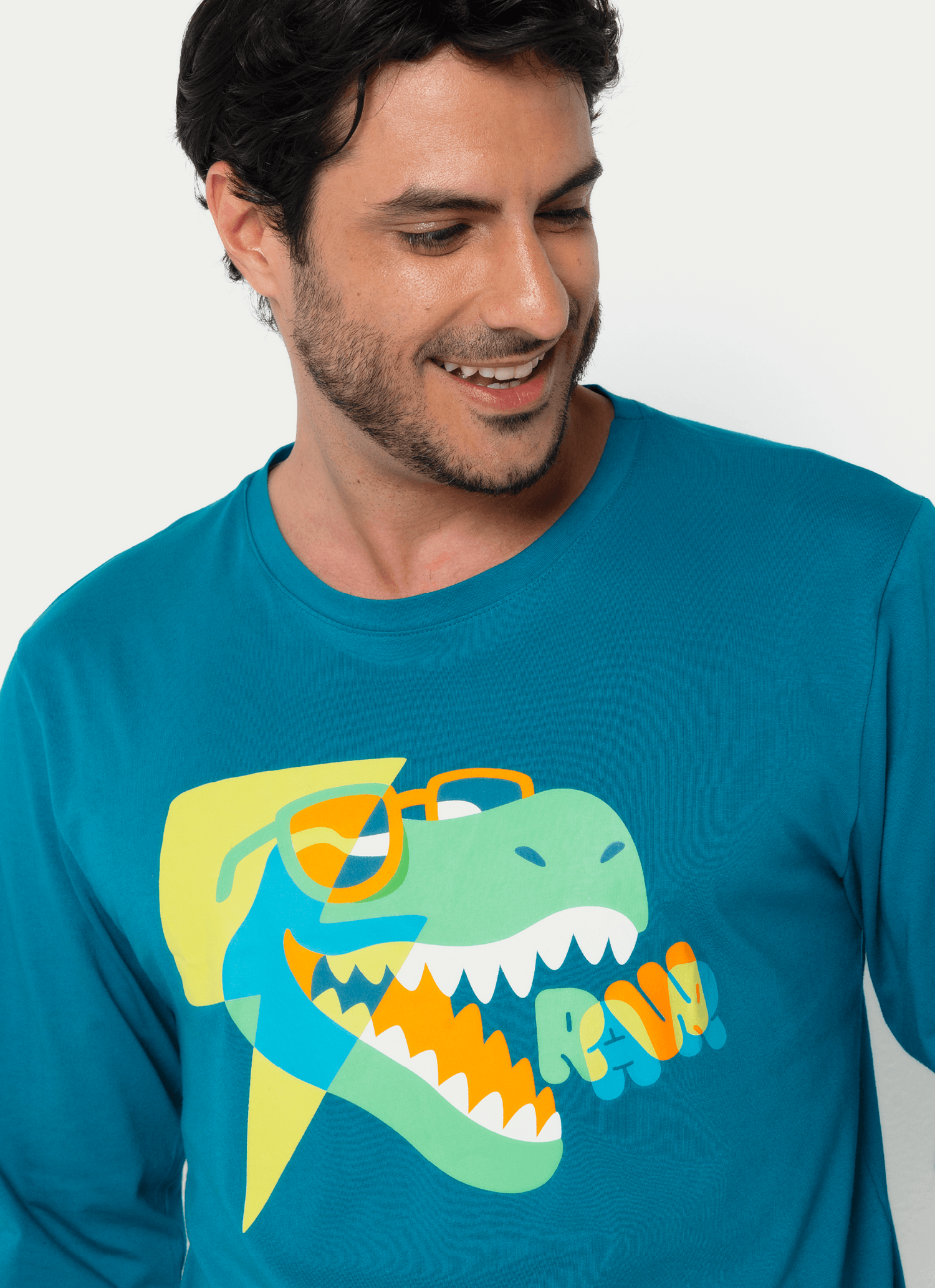 Pijama-Manga-Longa-Algodao-Masculino-Dino