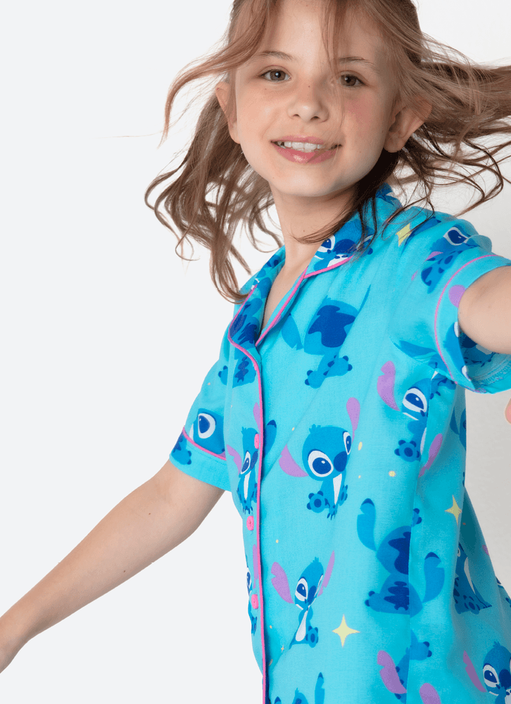 Pijama-Manga-Curta-Viscose-Menina-Stitch
