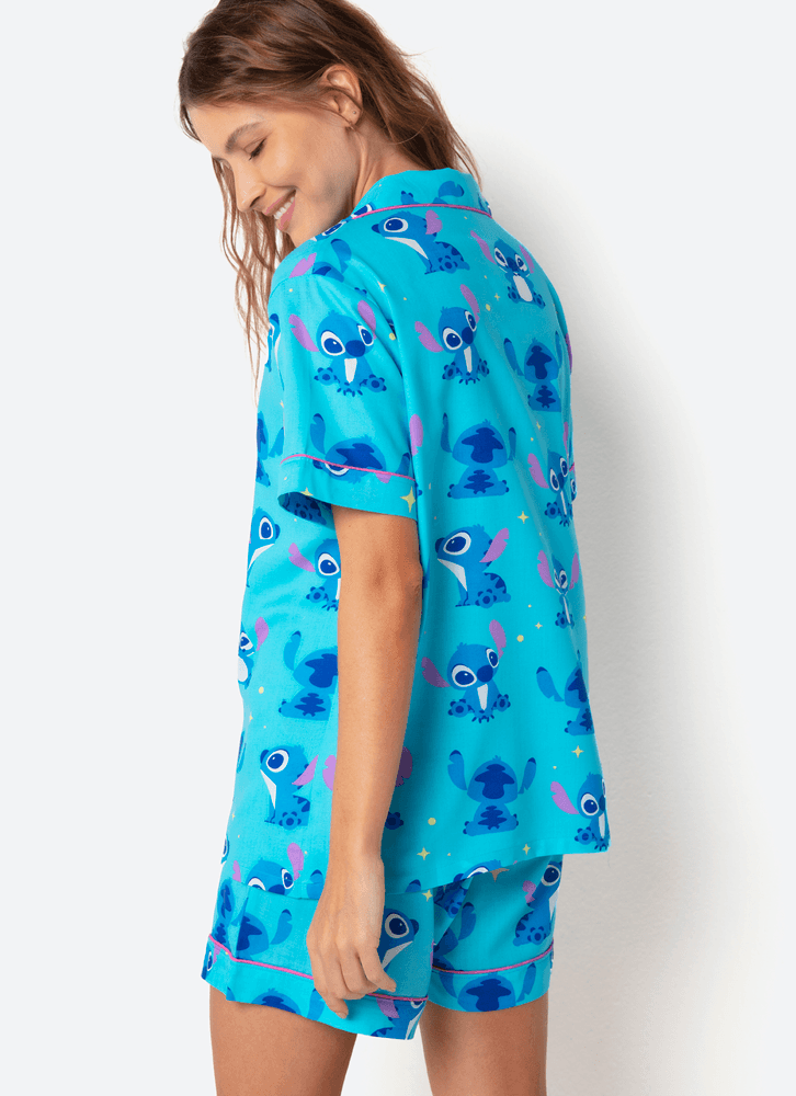Pijama-Manga-Curta-Viscose-Feminino-Stitch